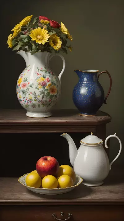 Vintage Still Life Capturing the Beauty of Aging through Oil Painting