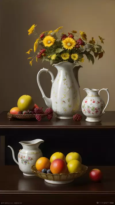 Vintage Still Life Capturing the Beauty of Aging through Oil Painting