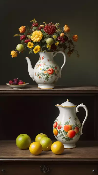Vintage Still Life Capturing the Beauty of Aging through Oil Painting