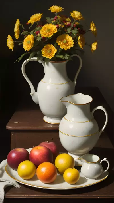 Vintage Still Life Capturing the Beauty of Aging through Oil Painting