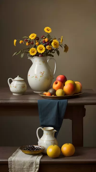 Vintage Still Life Capturing the Beauty of Aging through Oil Painting