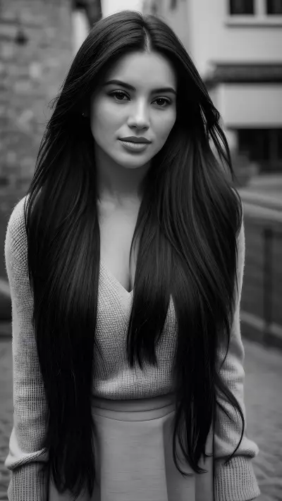 Minimalist Portrait Passing Through the Cobblestone Streets