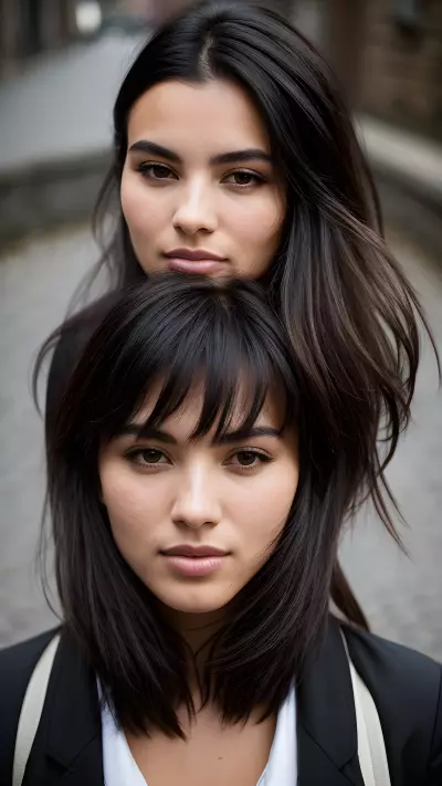 Minimalist Portrait Passing Through the Cobblestone Streets
