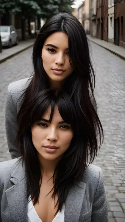 Minimalist Portrait Passing Through the Cobblestone Streets