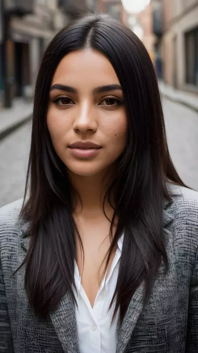 Minimalist Portrait Passing Through the Cobblestone Streets