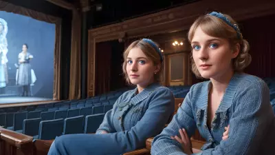 Realistic Portrait Blue Eyes in an Antique Theatre