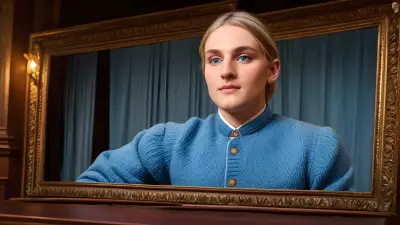 Realistic Portrait Blue Eyes in an Antique Theatre