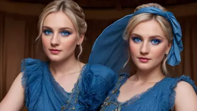 Realistic Portrait Blue Eyes in an Antique Theatre