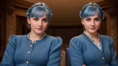 Realistic Portrait Blue Eyes in an Antique Theatre