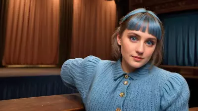 Realistic Portrait Blue Eyes in an Antique Theatre
