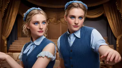 Realistic Portrait Blue Eyes in an Antique Theatre