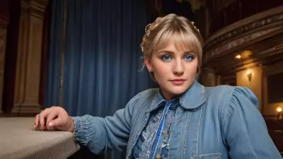 Realistic Portrait Blue Eyes in an Antique Theatre