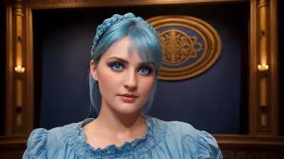 Realistic Portrait Blue Eyes in an Antique Theatre