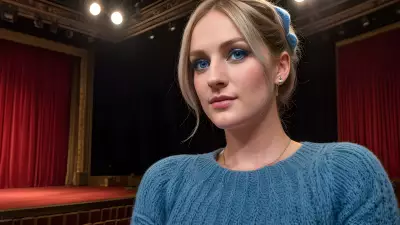 Realistic Portrait Blue Eyes in an Antique Theatre