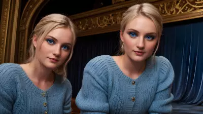Realistic Portrait Blue Eyes in an Antique Theatre