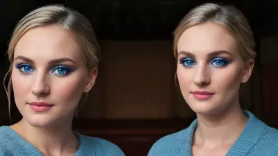 Realistic Portrait Blue Eyes in an Antique Theatre