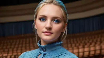 Realistic Portrait Blue Eyes in an Antique Theatre