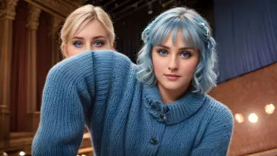 Realistic Portrait Blue Eyes in an Antique Theatre