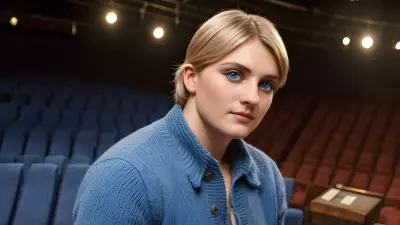 Realistic Portrait Blue Eyes in an Antique Theatre