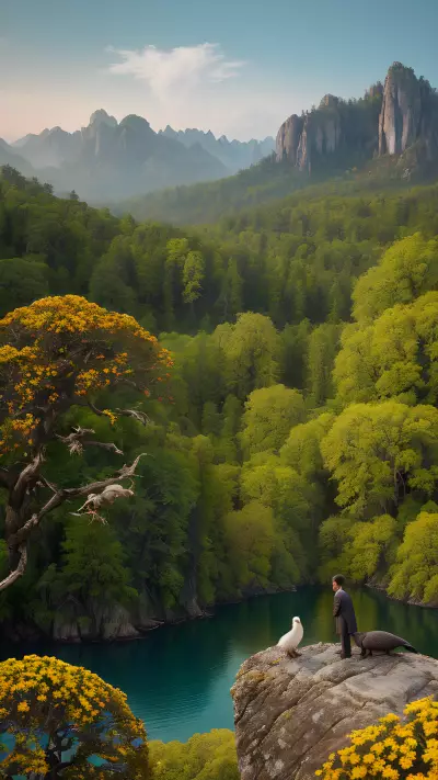Symbiotic Harmony Capturing Mother Nature's Masterpiece of Colors with Protagonist James Mason