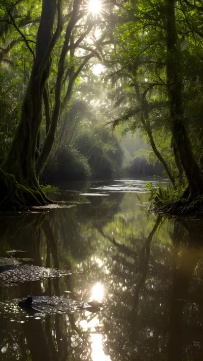 Exploring the Ecosystem Wonders of Dappled Light in the Swamp
