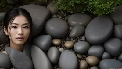 Escape to Stillness A Surreal Portrait in a Zen Garden