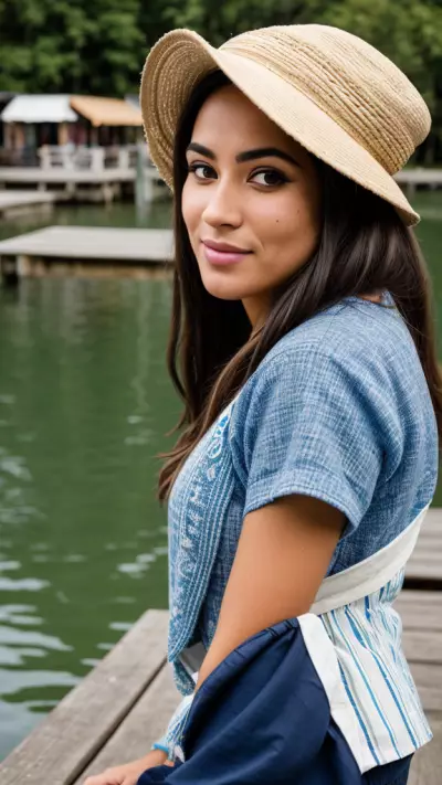 Deep Gaze Portrait Honoring tradition by the lakeside dock