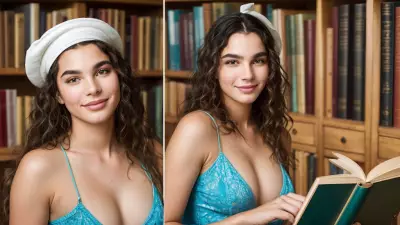 Youthful Energy in a Quiet Library Capturing Full Body Portraits by David LaChapelle