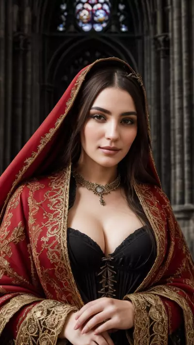 Adult Portrait Inside the Magnificent Gothic Cathedral