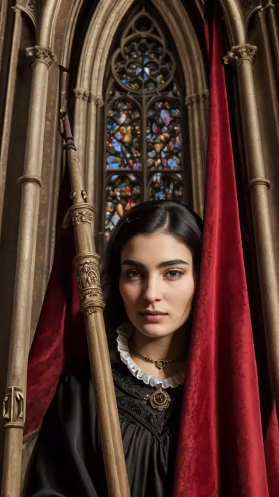 Adult Portrait Inside the Magnificent Gothic Cathedral
