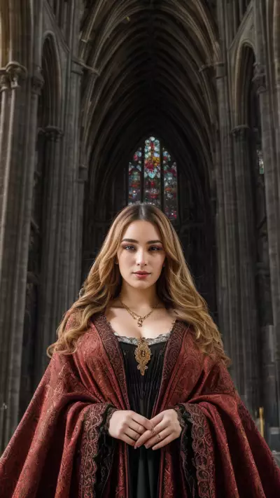 Adult Portrait Inside the Magnificent Gothic Cathedral