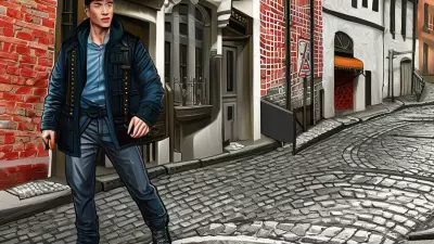 Intertwined Lives in Cobblestone Streets A Kim Jung Gi Inspired Portrait