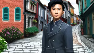 Intertwined Lives in Cobblestone Streets A Kim Jung Gi Inspired Portrait
