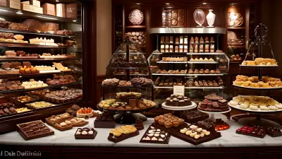 Deli Display A Lavish Assortment of Chocolate Dishes