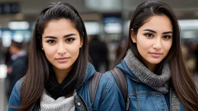 Digital Portrait at Busy Airport