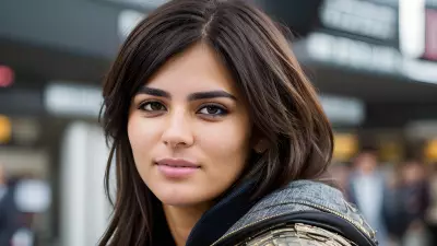 Digital Portrait at Busy Airport