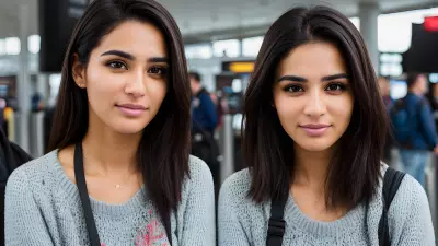 Digital Portrait at Busy Airport