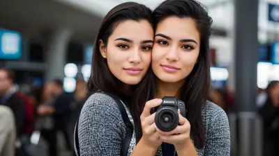 Digital Portrait at Busy Airport