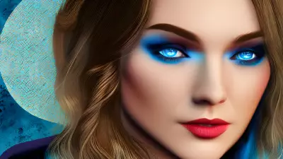 Bohemian Mystery Portrait with Luminous Blue Eyes