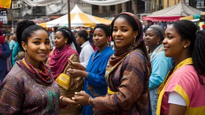 Cultural Unity in the Bustling Street Market