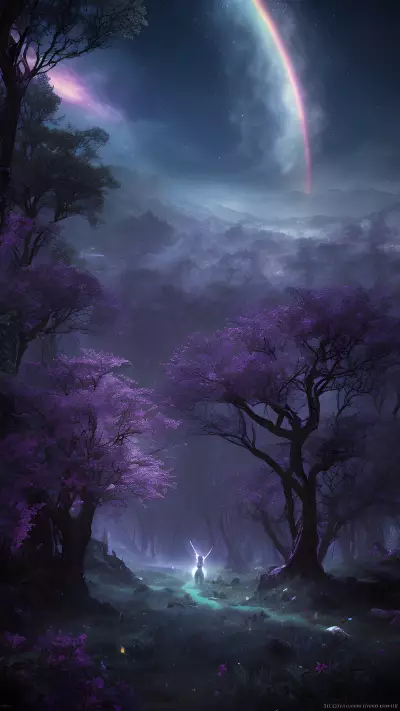 Realms of the Ethereal A Moonlit Valley of Unicorns