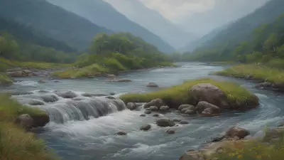 Melodic River An Artistic Interpretation of Nature's Symphony