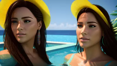 Tropical Pool Contemporary Portrait of Collective Experience