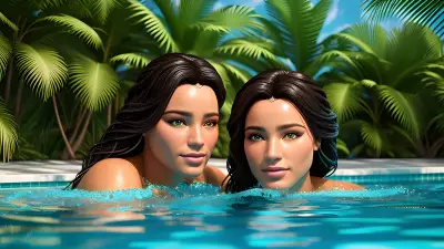 Tropical Pool Contemporary Portrait of Collective Experience