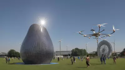 Solar Drone A Sustainable Art Installation Inspired by Yue Minjun