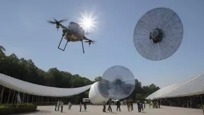 Solar Drone A Sustainable Art Installation Inspired by Yue Minjun