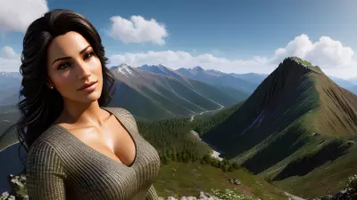 Executive Portrait with Winding Interpersonal Relations on a Mountain Peak