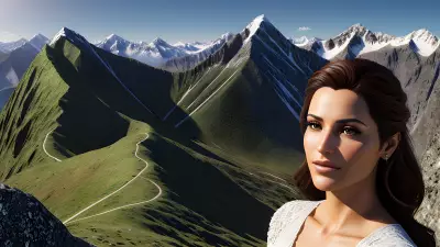 Executive Portrait with Winding Interpersonal Relations on a Mountain Peak