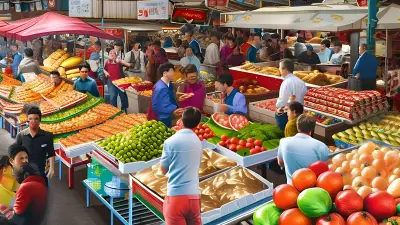 Food Market Commotion