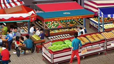 Food Market Commotion